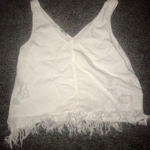 Fringed white tank